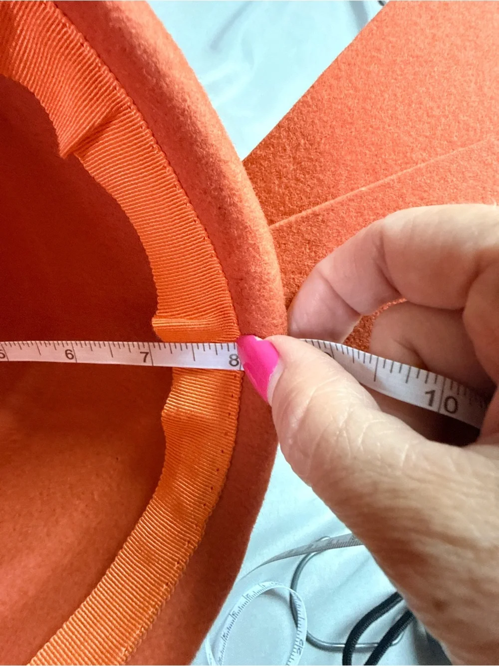 Vintage Tim Crawford Wool Cloche Hat Burnt Orange Rhinestone Bow Opening Day US